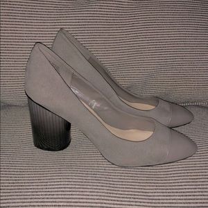 Nine West grey suede block heels